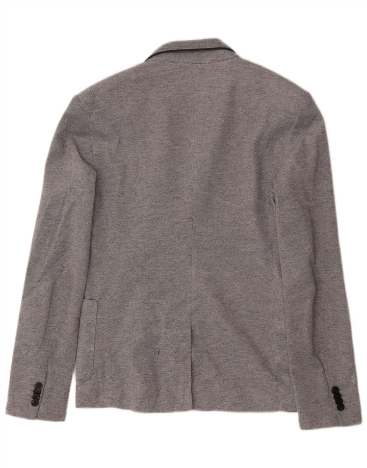 Zara Chaqueta Blazer De 2 Botones Para Hombre UK 36 Small Gris Poliéster