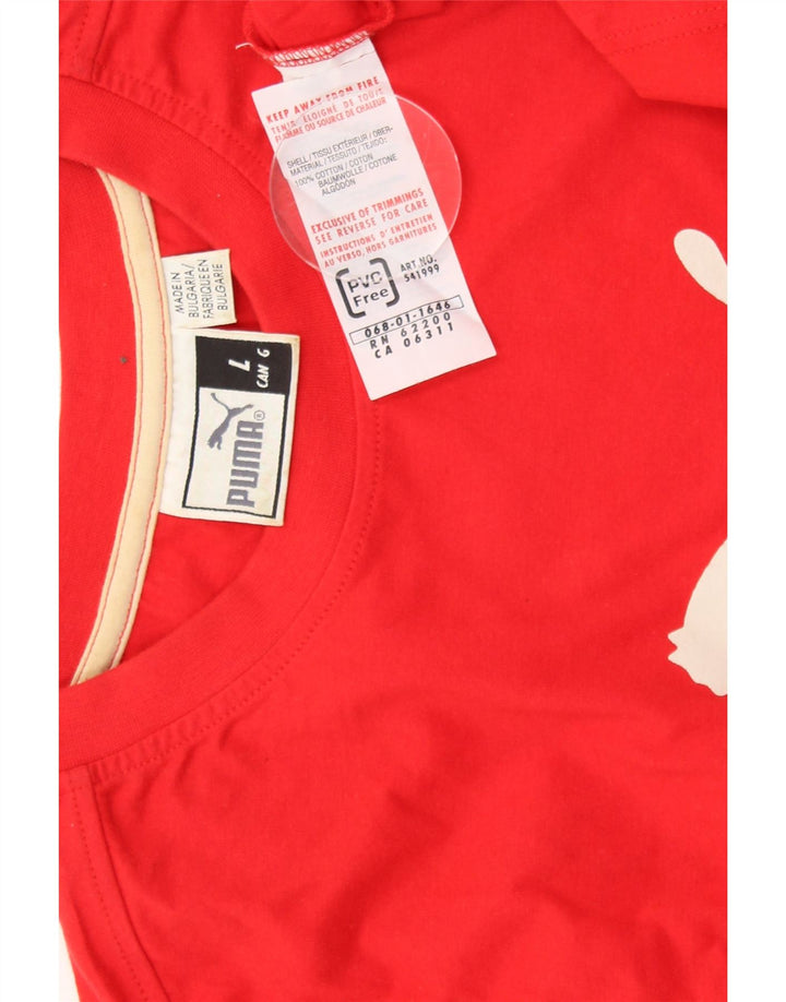 PUMA Camiseta sin mangas con gráfico para hombre, tamaño grande, algodón rojo