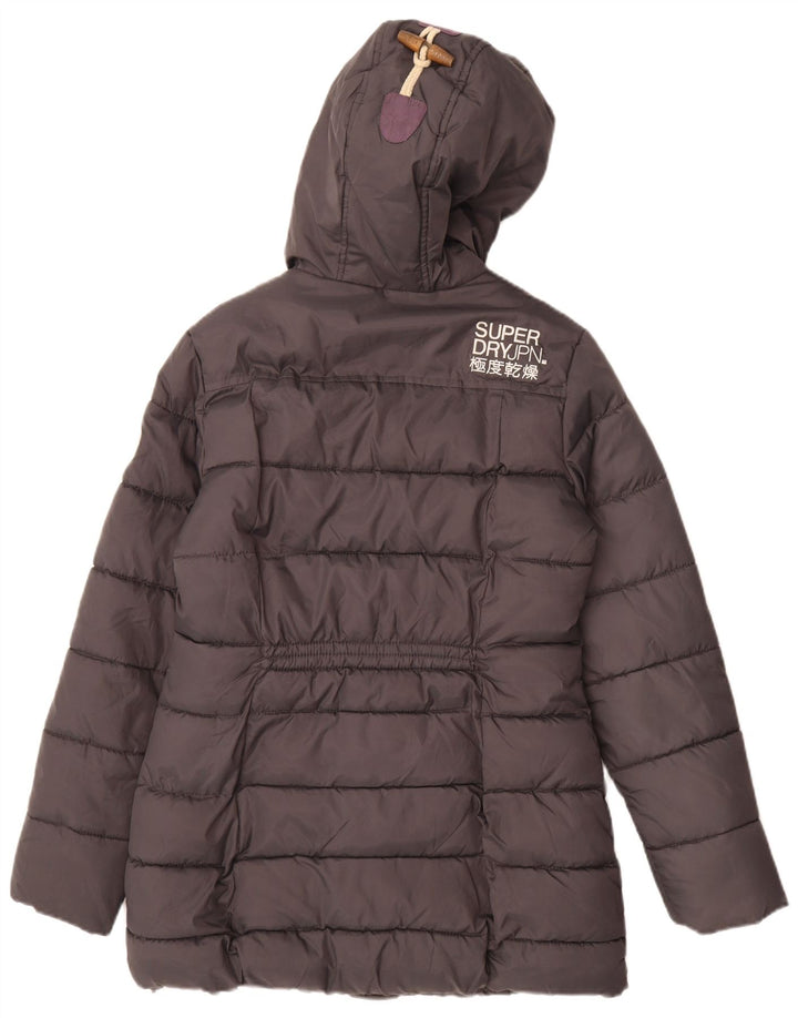 Superdry Abrigo acolchado Sherpa con capucha para hombre, talla 40, poliéster gris pequeño