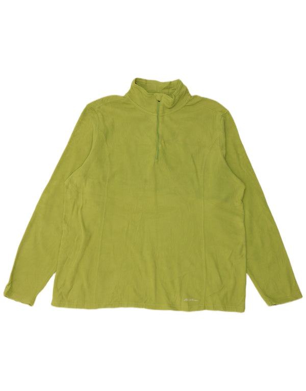 EDDIE BAUER Jersey polar con cuello y cremallera para mujer UK 20 2XL Poliéster verde