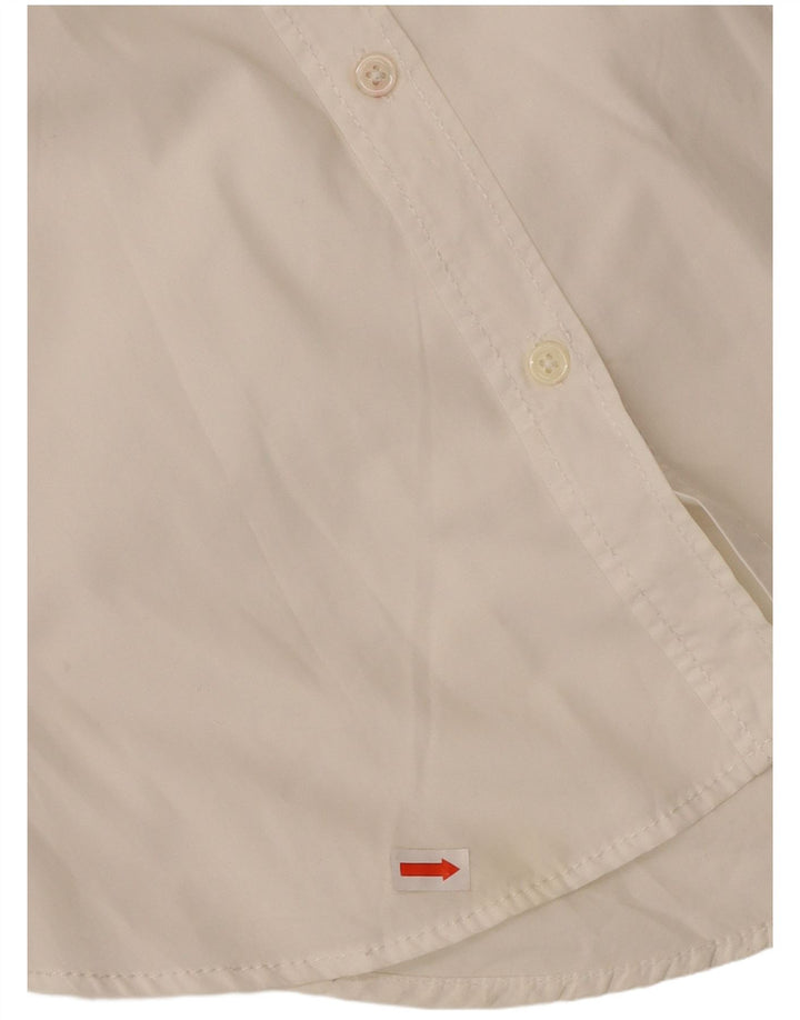 BENETTON Camisa extragrande para mujer UK 6 XS Algodón blanco