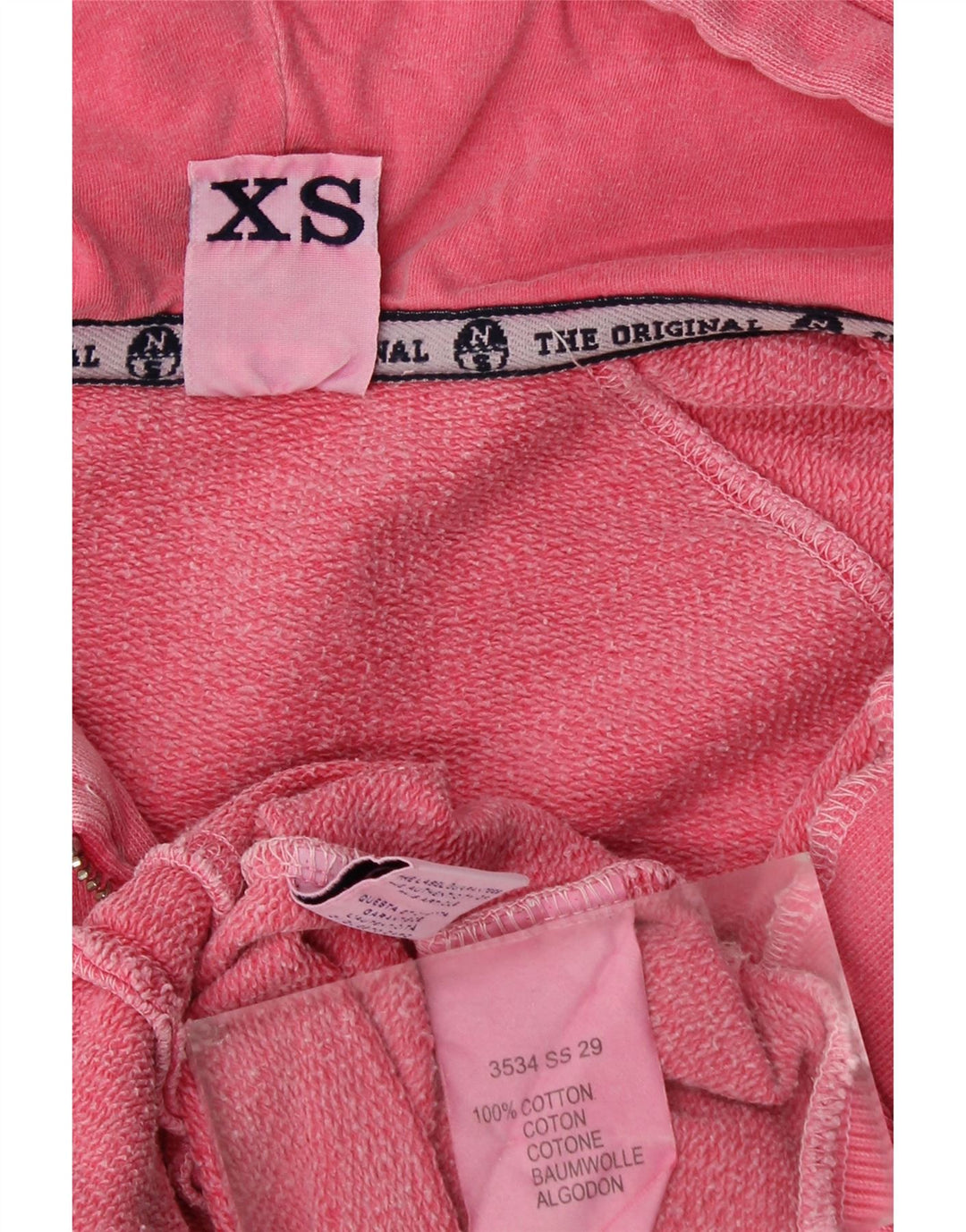 NORTH SAILS Suéter con capucha y cremallera para mujer UK 6 XS Algodón rosa
