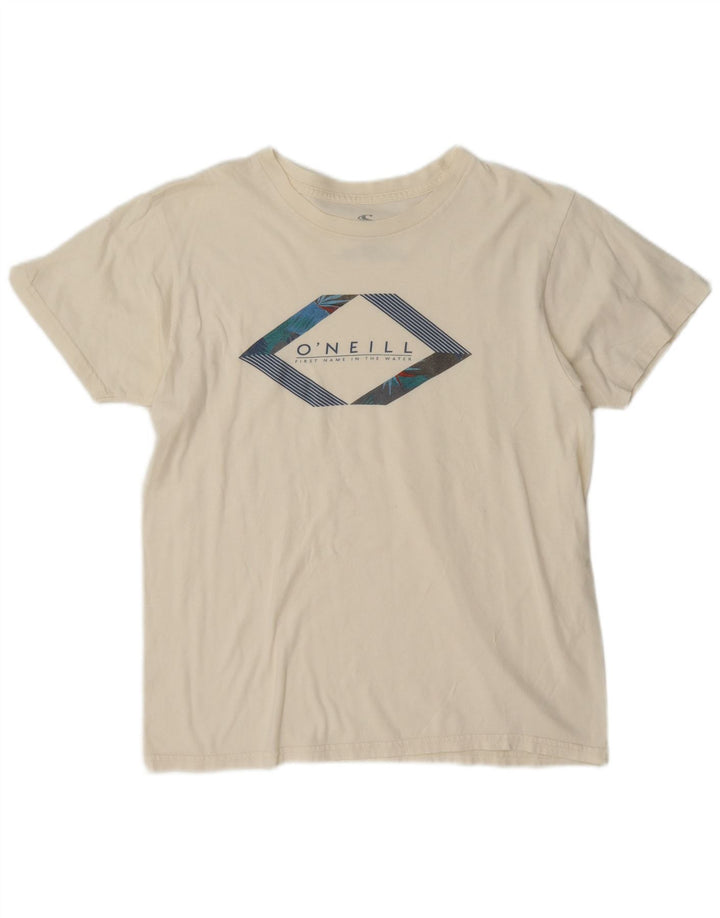 O'Neill Camiseta gráfica de ajuste estándar para hombre Top mediano de algodón blanco roto