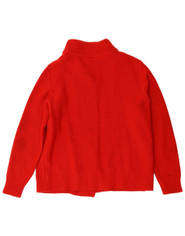 Vintage mujer Cardigan suéter Reino Unido 12 acrílico rojo medio