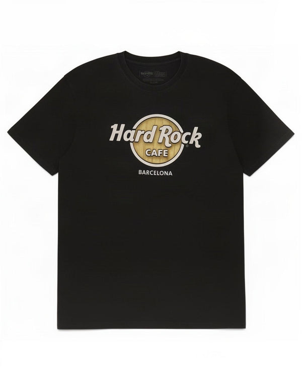 Hard Rock Cafe Mens Barcelona Graphic Camiseta Top Grande Algodón Negro
