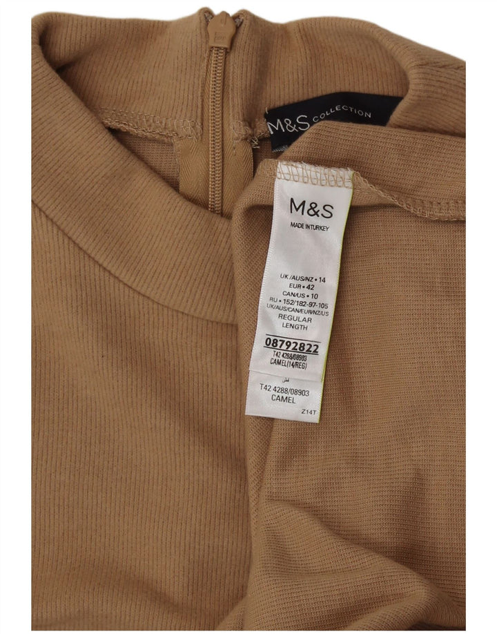 Marks & Spencer Vestido tipo jersey para mujer UK 44 Poliéster beige medio