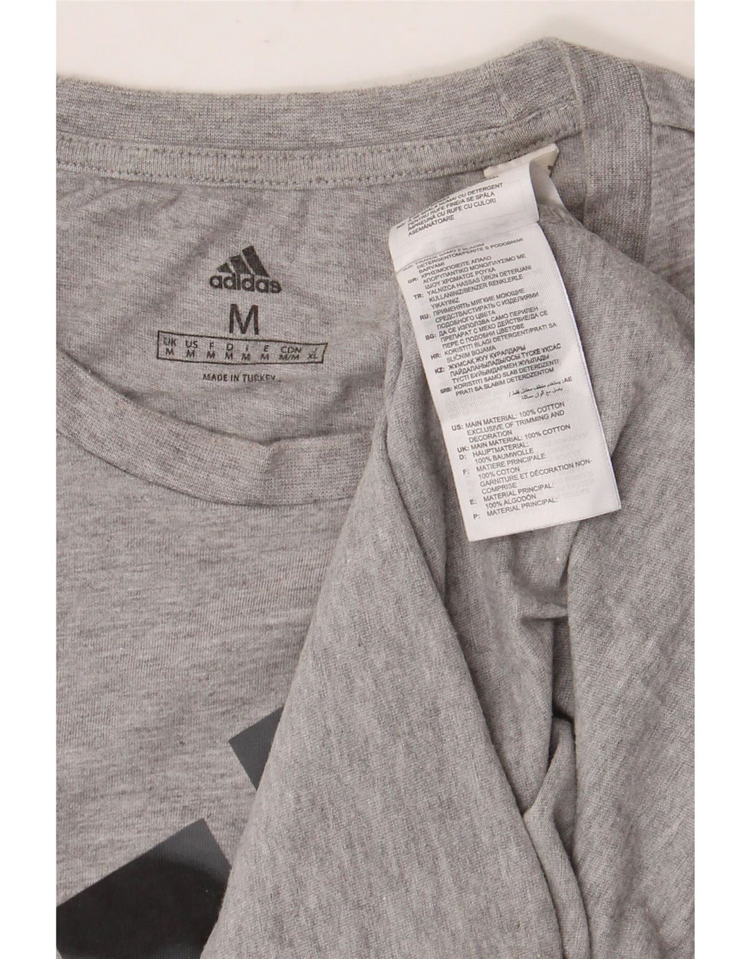 ADIDAS Camiseta gráfica para hombre Top de algodón moteado gris medio