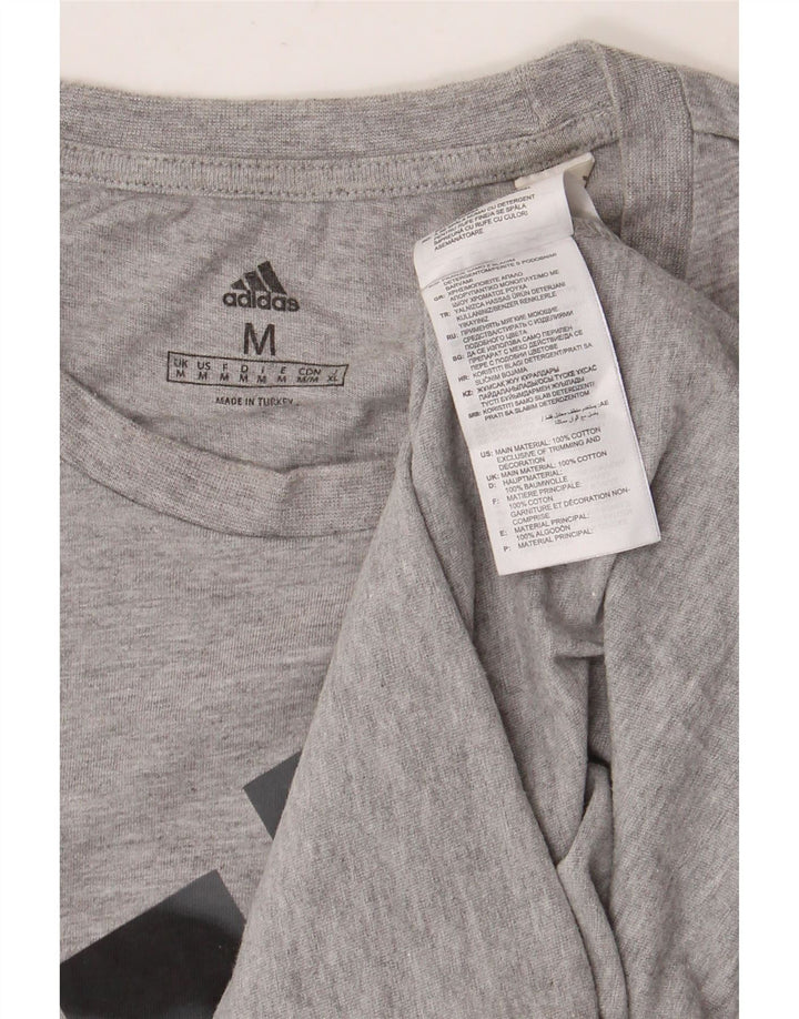 ADIDAS Camiseta gráfica para hombre Top de algodón moteado gris medio