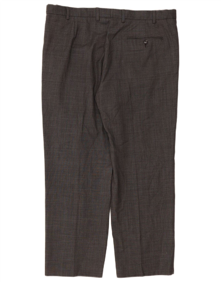 Marks & Spencer Pantalón de traje recto para hombre W38 L29 Gris