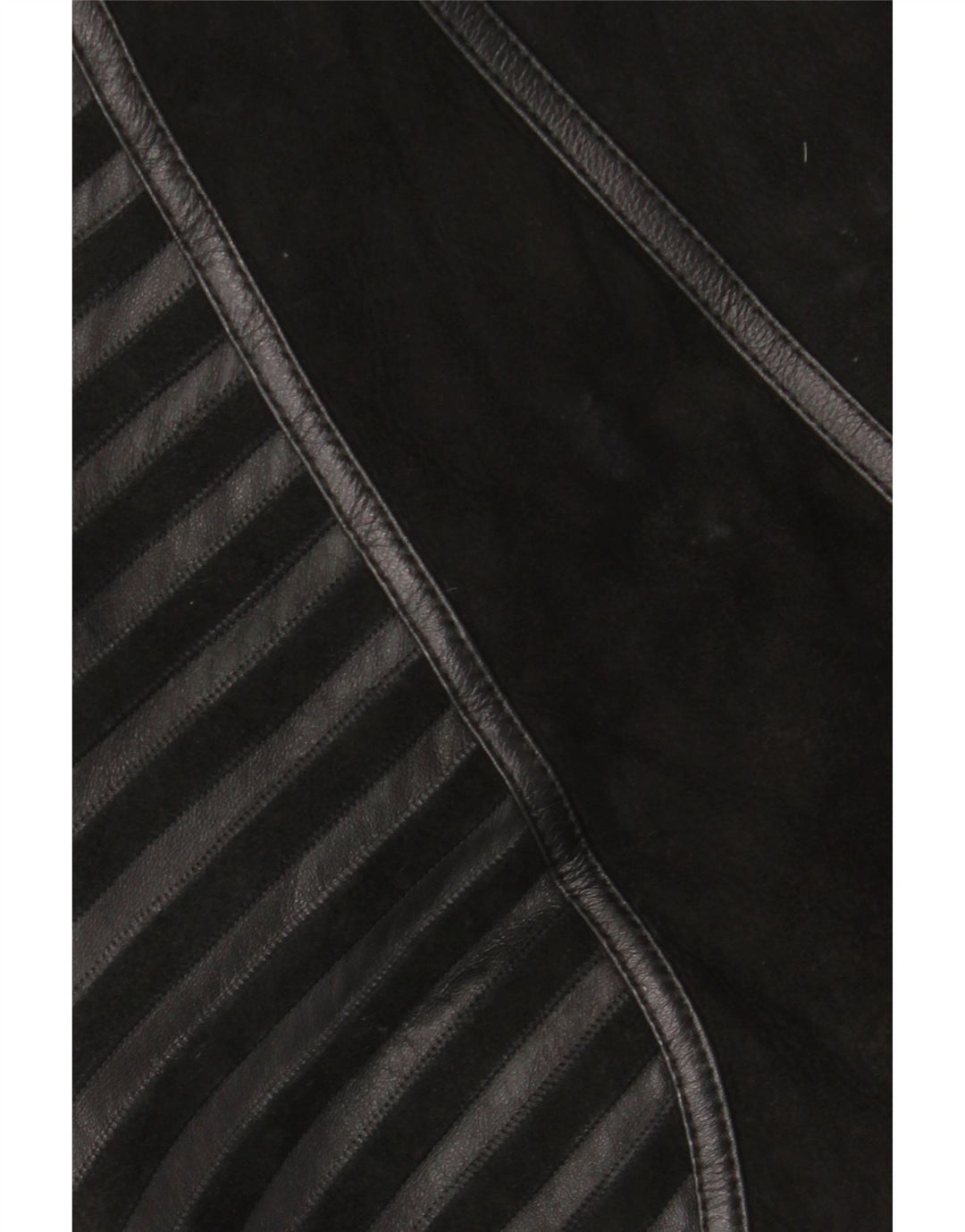 Vintage mujer shearling chaqueta Reino Unido 18 XL cuero de rayas negras