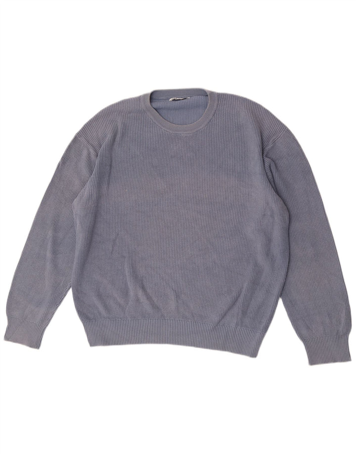 Zara Hombre Jersey De Cuello Redondo Jersey Grande Azul Algodón