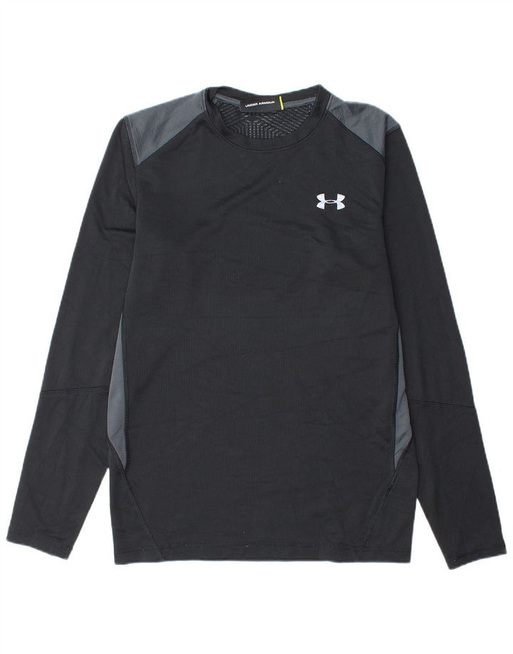 UNDER ARMOUR Hombre Top Manga Larga Pequeño Poliéster Color Block Negro