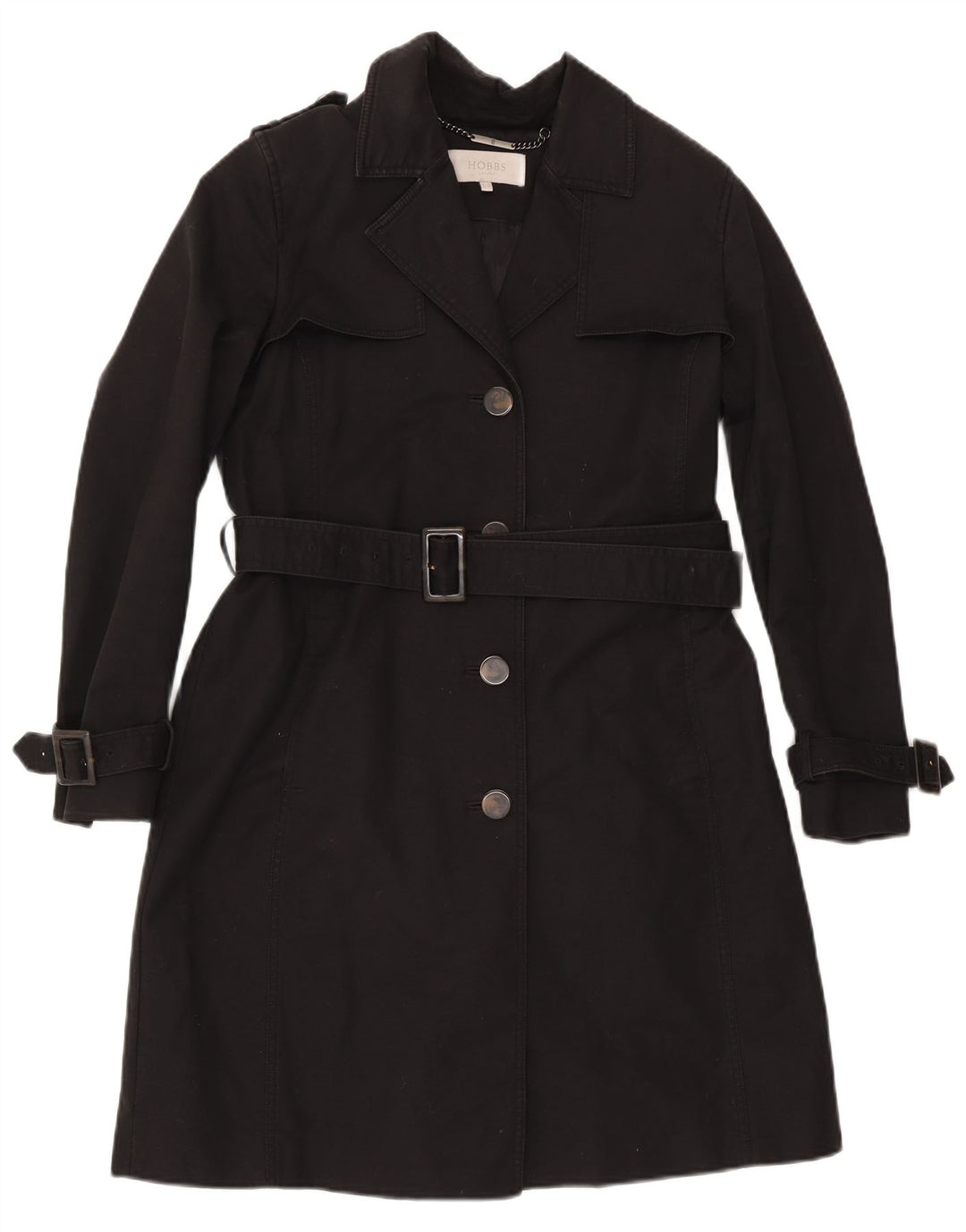 Hobbs Gabardina para mujer Reino Unido 12 Algodón negro mediano
