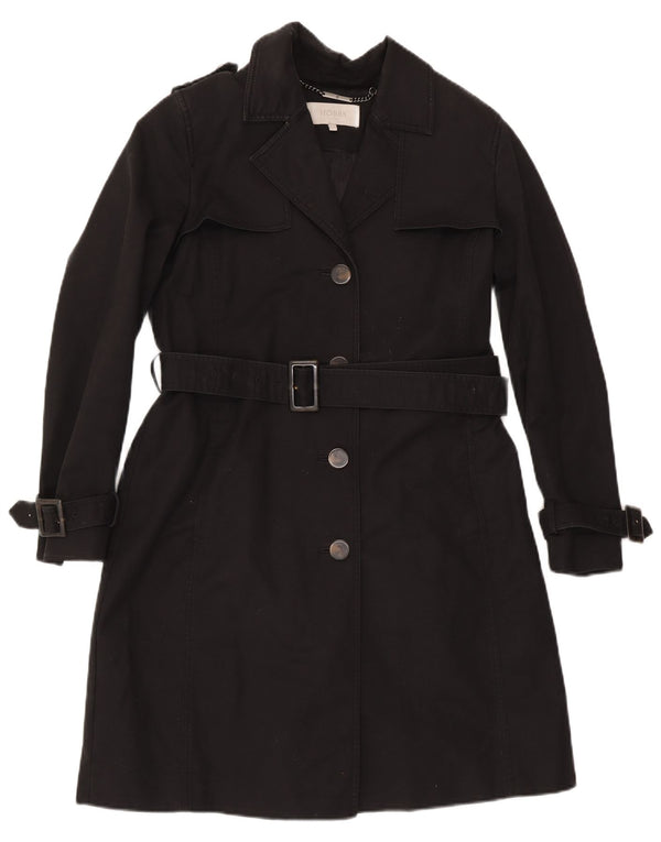 Hobbs Gabardina para mujer Reino Unido 12 Algodón negro mediano
