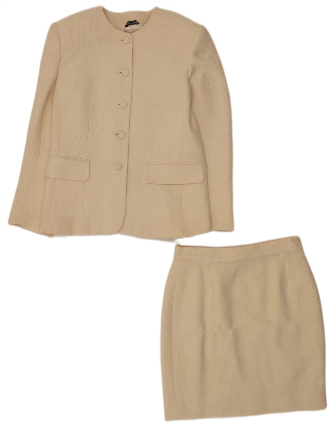 Andrea's Conjunto de falda de 2 piezas con 5 botones para mujer IT 46 Large W28 Lana beige