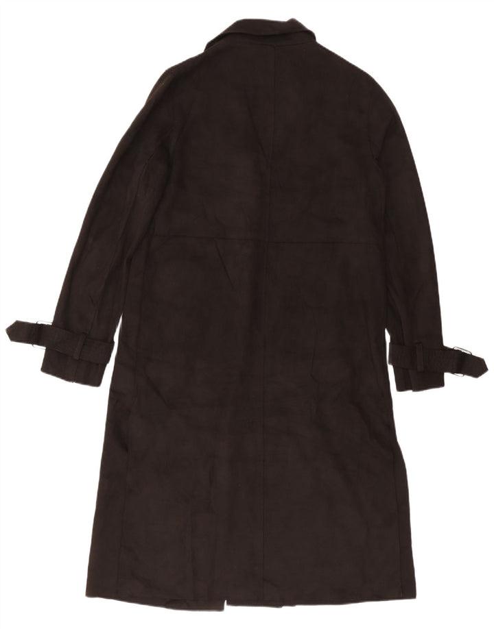 Zara Mujer Abrigo Básico UK 42 Medio Negro Poliéster