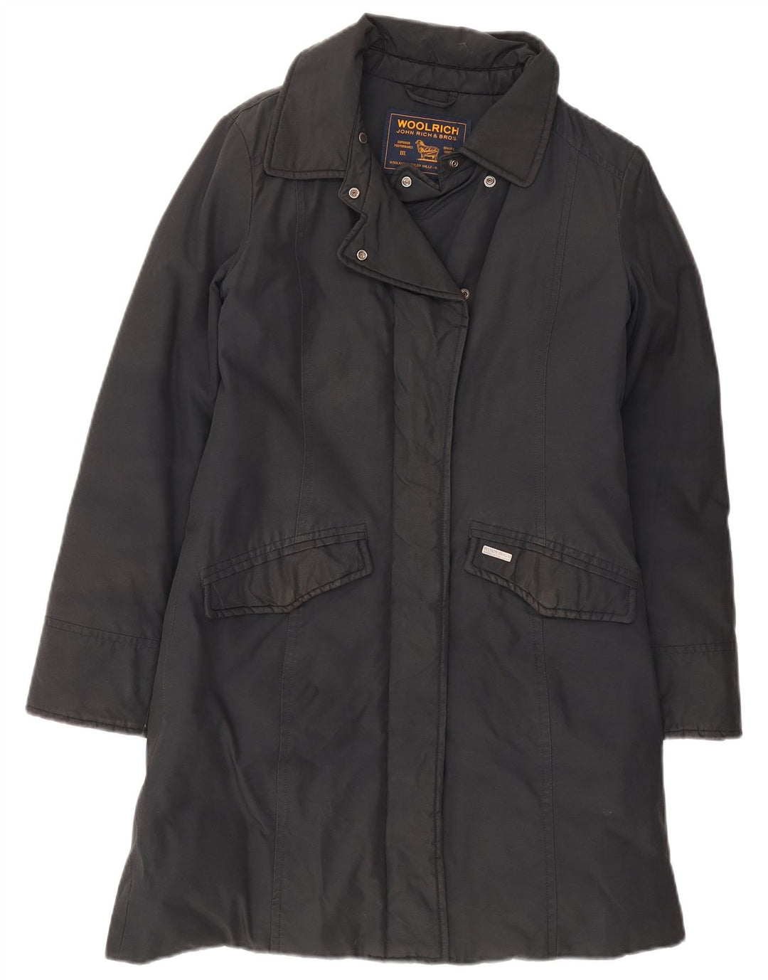 Woolrich Abrigo acolchado para mujer Reino Unido 10 Pequeño Algodón negro