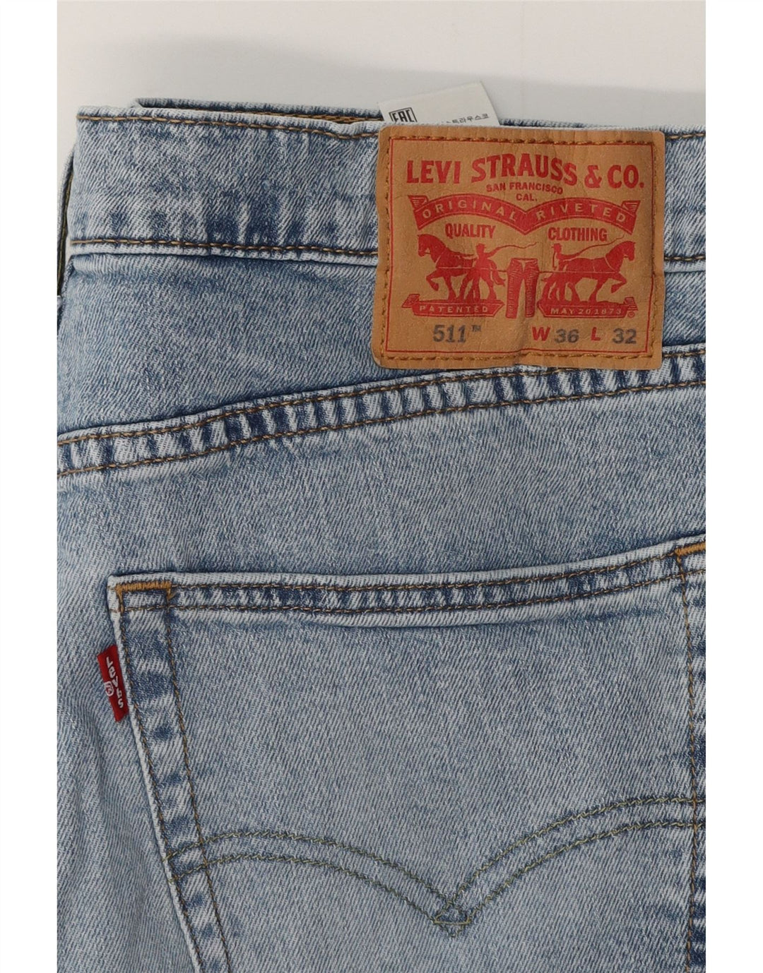 LEVI'S Mens 511 Slim Jeans W36 L27 Algodón Azul