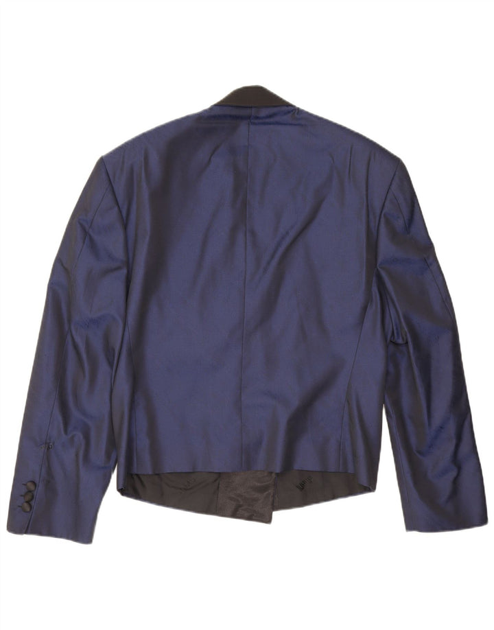 Chaqueta tipo blazer de 1 botón para mujer UK 46 Grande Algodón azul marino