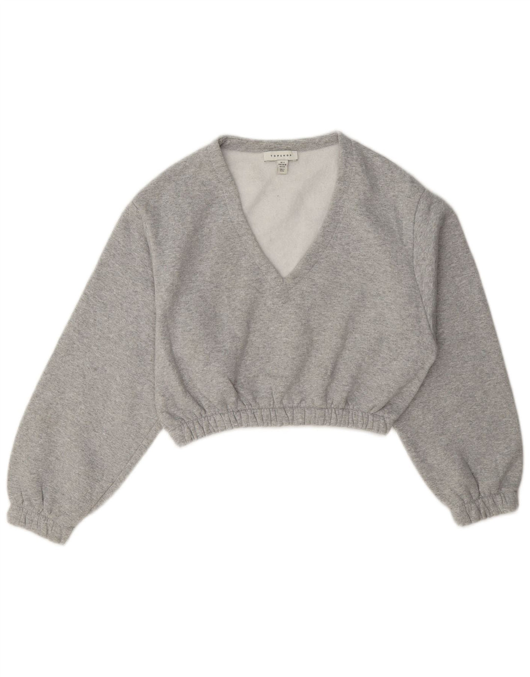 Topshop Mujer Crop Oversize Sudadera Jumper UK 10 Small Gris Poliéster