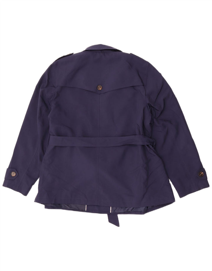 Marks & Spencer Gabardina corta para mujer UK 22 3XL Poliéster azul marino