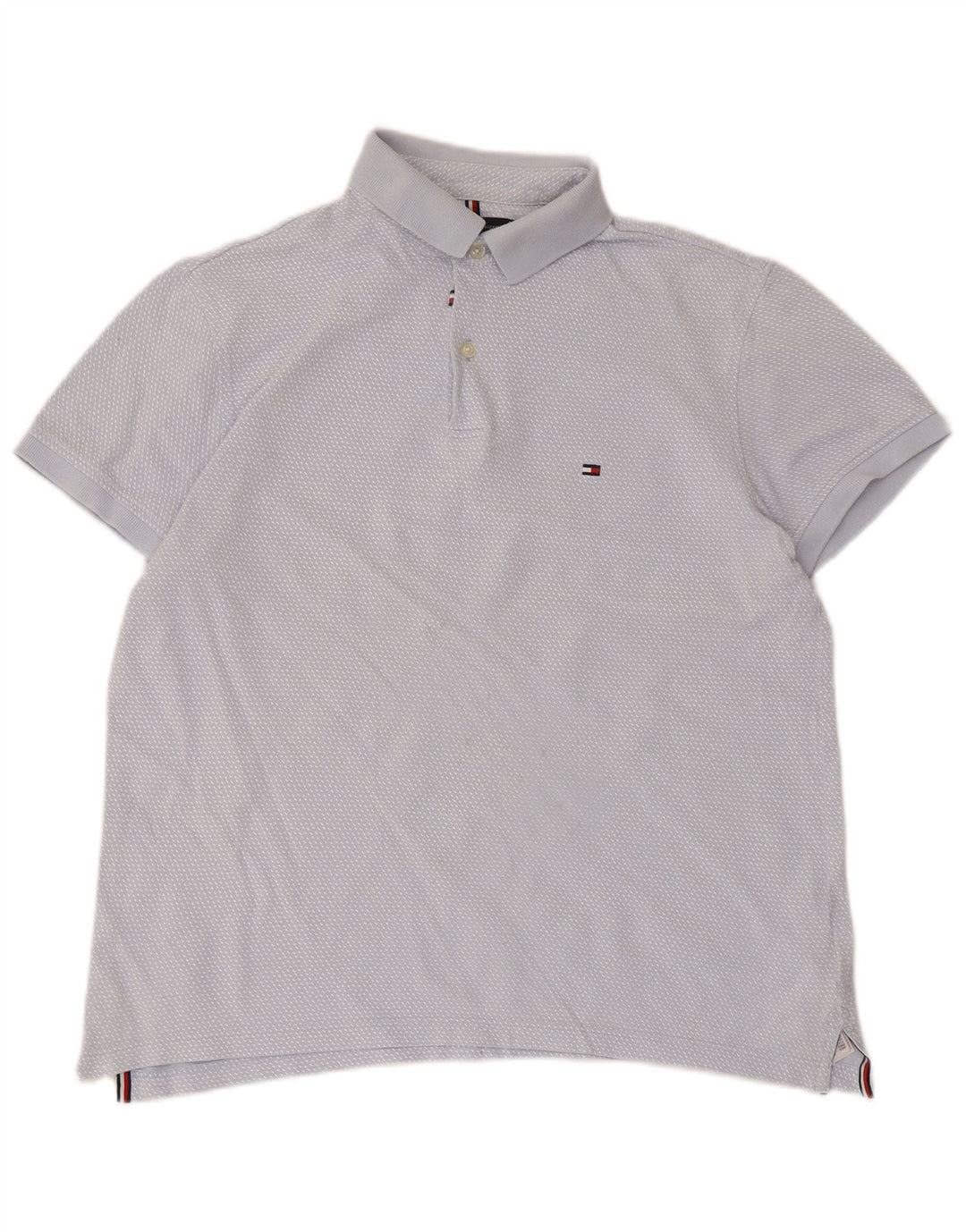 Polo Tommy Hilfiger de algodón con lunares en azul medio