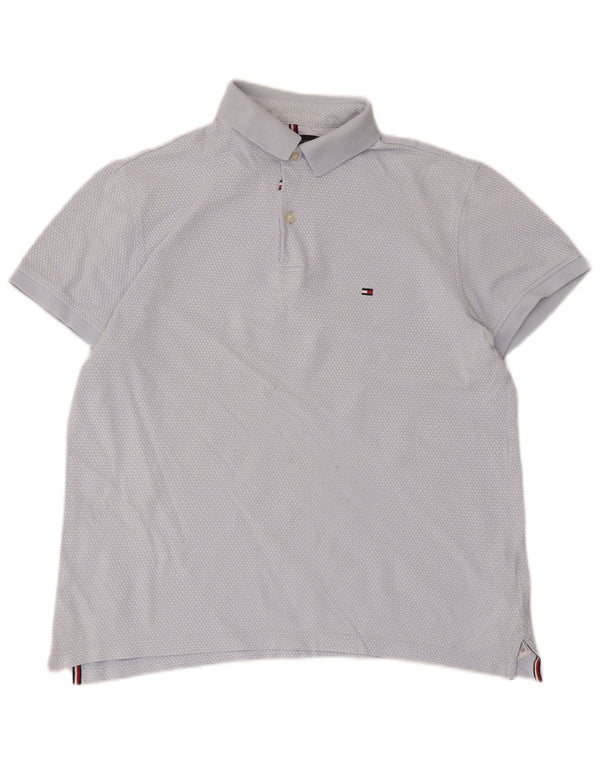 Polo Tommy Hilfiger de algodón con lunares en azul medio