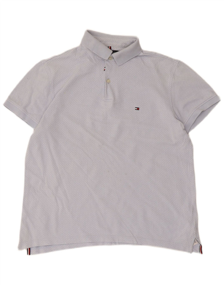 Polo Tommy Hilfiger de algodón con lunares en azul medio