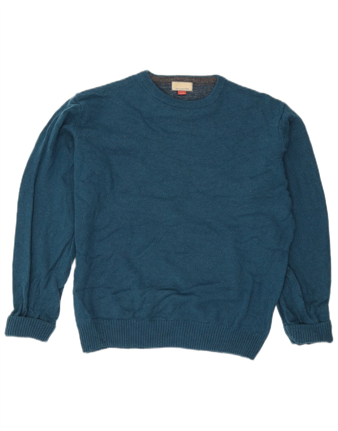 John Lewis - Jersey de cuello redondo para hombre, talla pequeña, lana merino azul