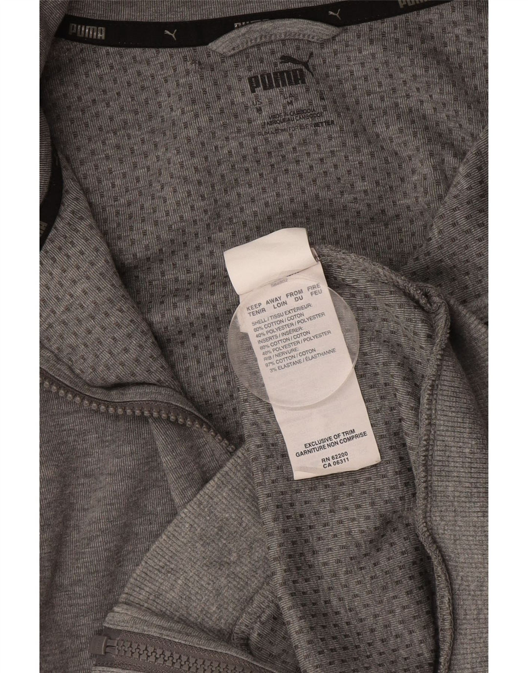PUMA Chaqueta de chándal para hombre de algodón color block en gris medio