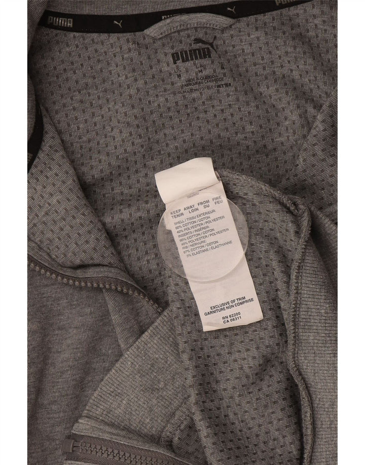 PUMA Chaqueta de chándal para hombre de algodón color block en gris medio