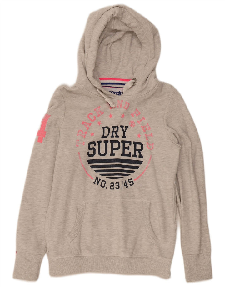 Superdry Hombre Sudadera Con Capucha Gráfica De Algodón Gris Medio