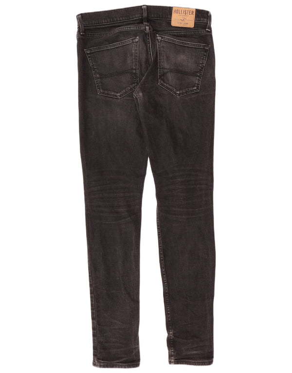 HOLLISTER Vaqueros pitillo para hombre W32 L34 Algodón negro