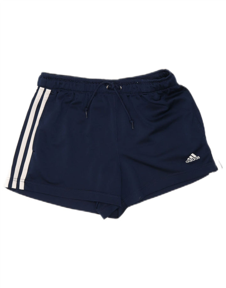 Adidas Pantalones cortos deportivos para mujer UK 10 Small Azul marino Rayas Poliéster
