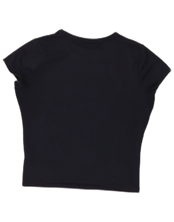 Hollister Mujer Crop Camiseta Top UK 44 Grande Poliéster Negro