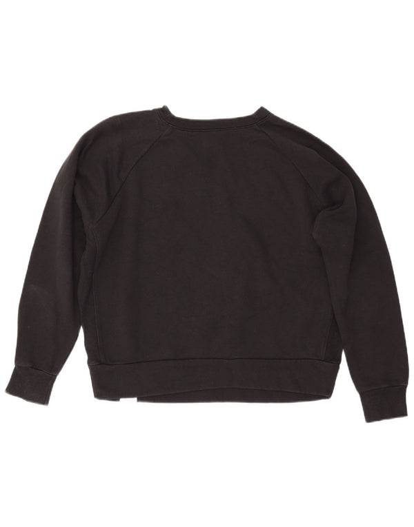 REEBOK Sudadera gráfica para mujer Jumper UK 14 Medium Black Cotton