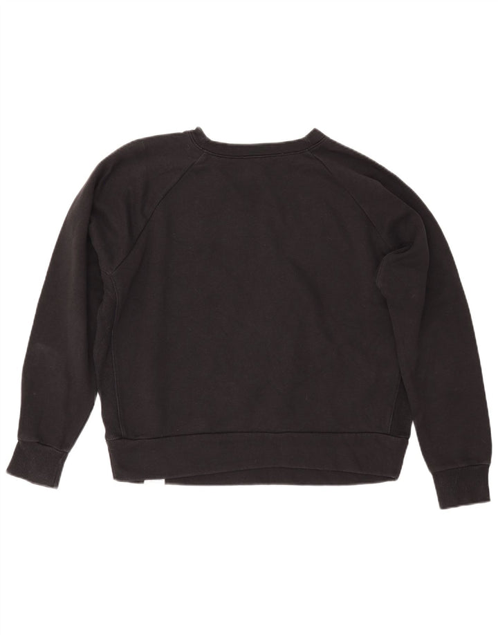 REEBOK Sudadera gráfica para mujer Jumper UK 14 Medium Black Cotton