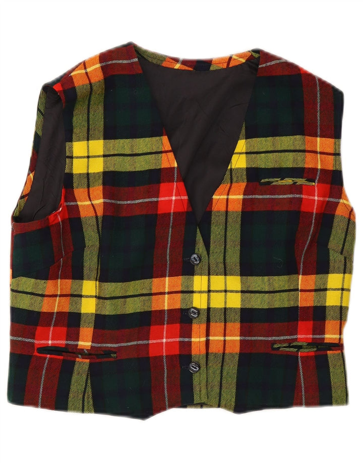 Vintage mujer chaleco Reino Unido 12 medio multicolor cheque