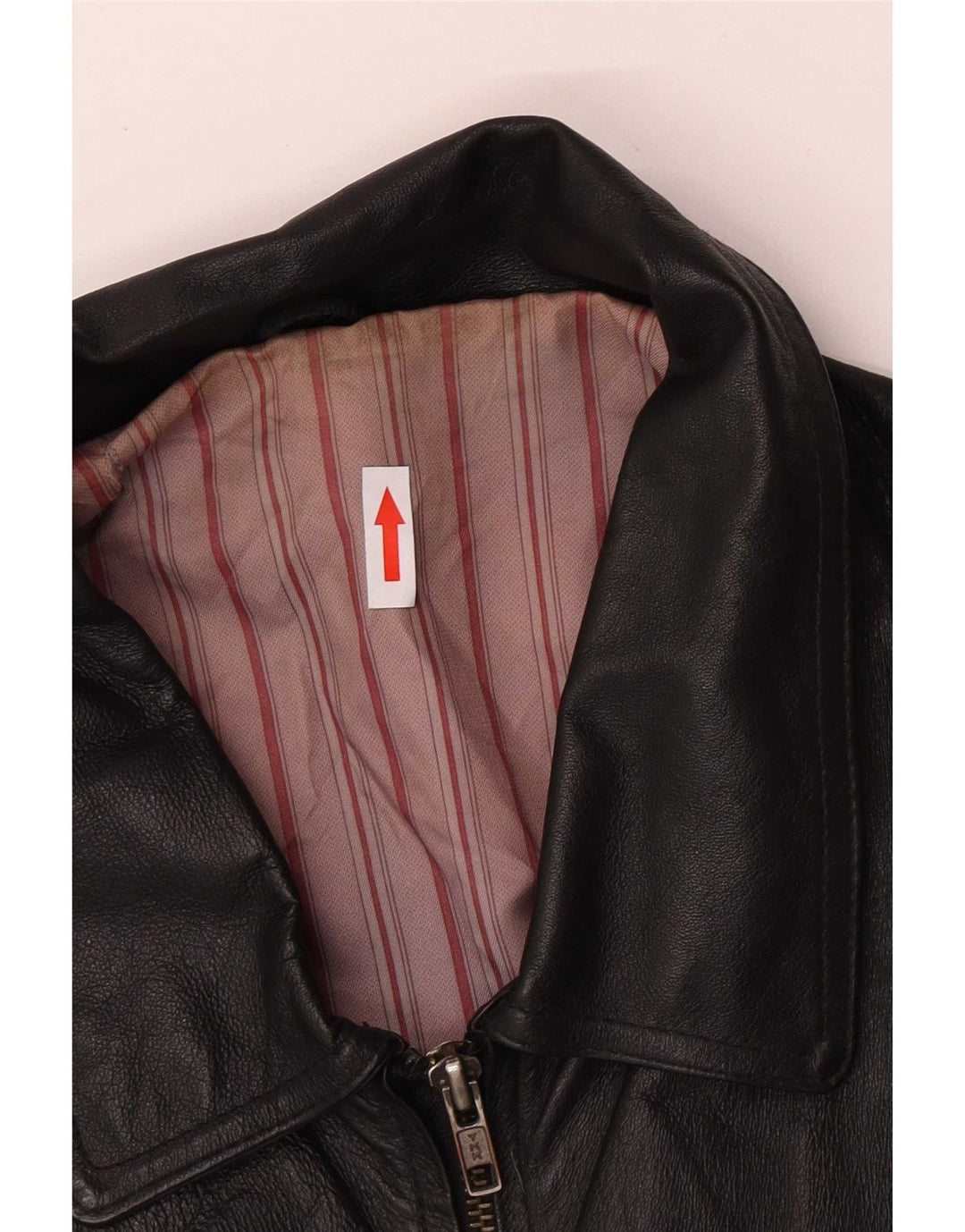 Chaqueta de cuero vintage para hombre Reino Unido 42 XL cuero negro