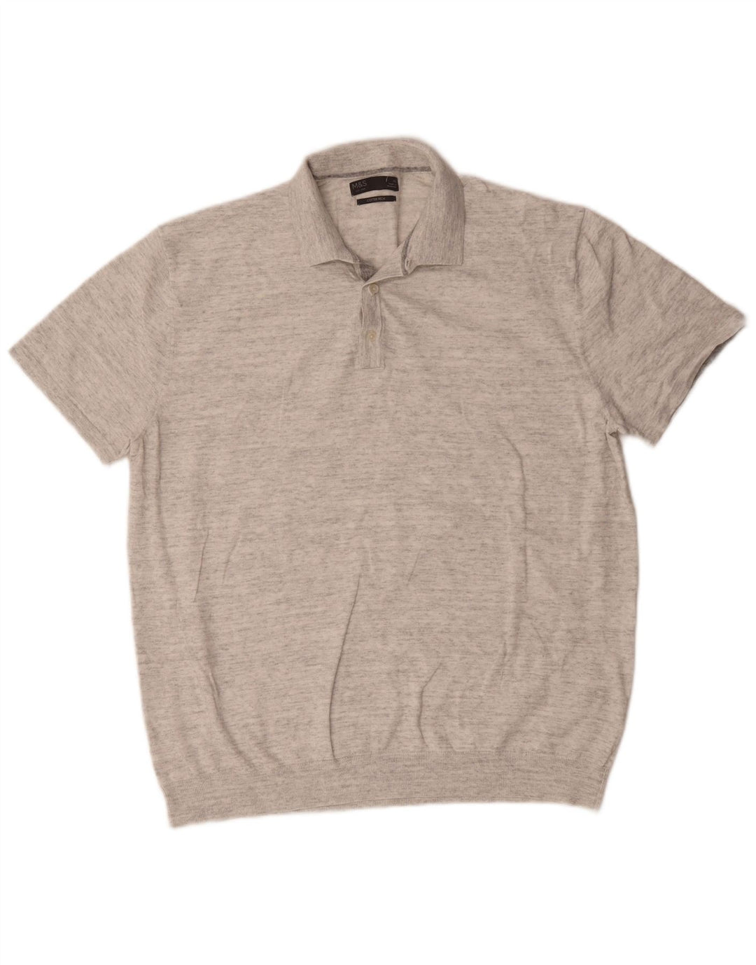 Marks & Spencer Polo para hombre XL Algodón moteado gris