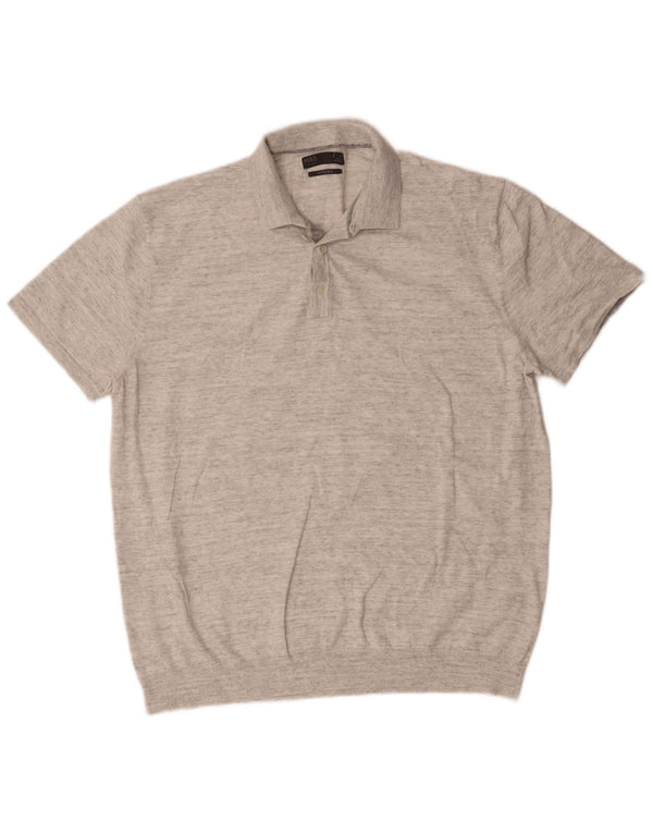 Marks & Spencer Polo para hombre XL Algodón moteado gris