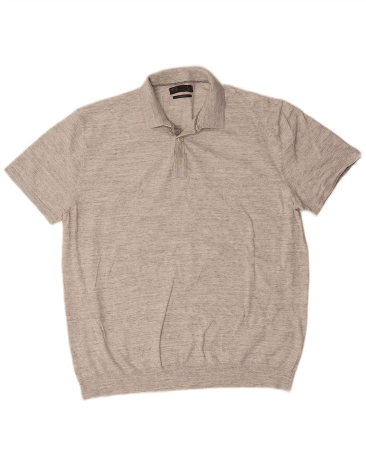 Marks & Spencer Polo para hombre XL Algodón moteado gris