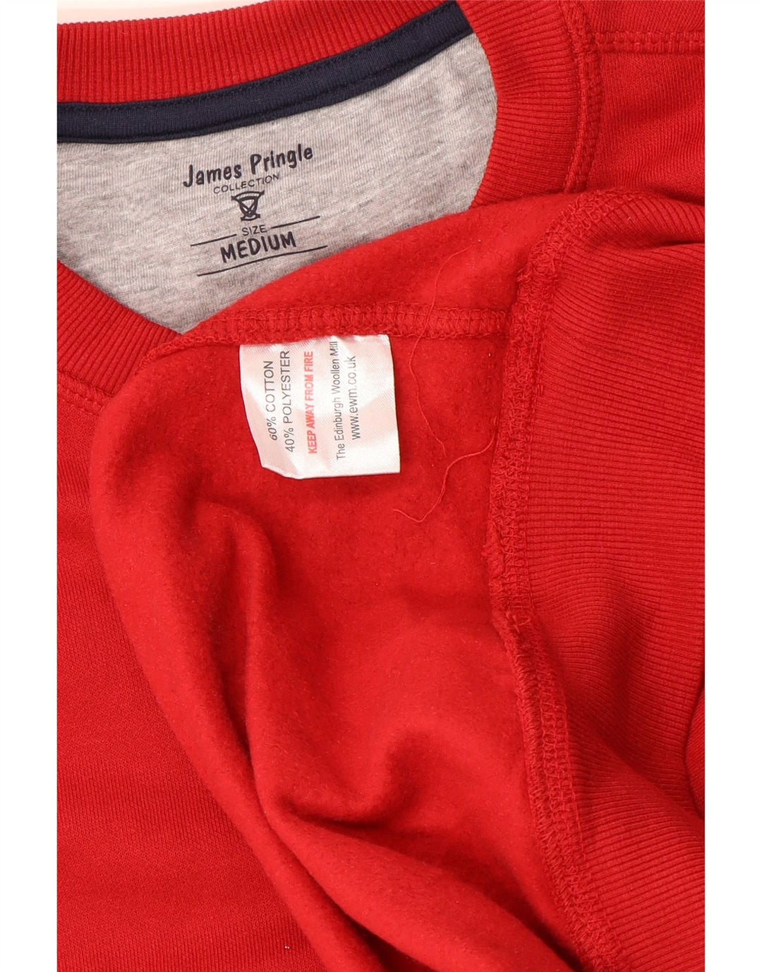 James Pringle - Sudadera para hombre, color rojo medio, algodón