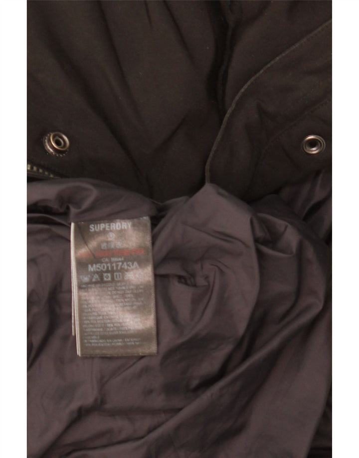 SUPERDRY Chaqueta acolchada con capucha para hombre UK 36 Small Black Poliéster