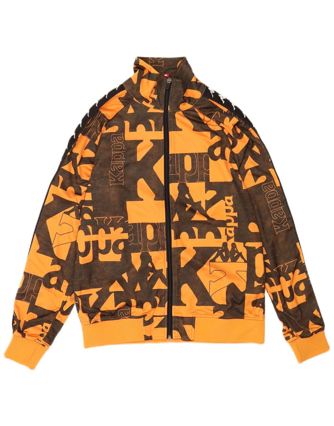 Kappa Mens Graphic Chándal Top Chaqueta Pequeña Naranja Geométrico Poliéster