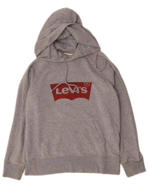 Levi's Jersey con capucha gráfica para hombre XS Algodón moteado gris