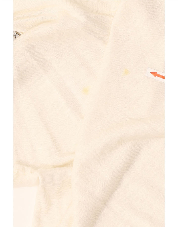 Patrizia Pepe Top extragrande con hombros descubiertos para mujer US 2 XS White Flax
