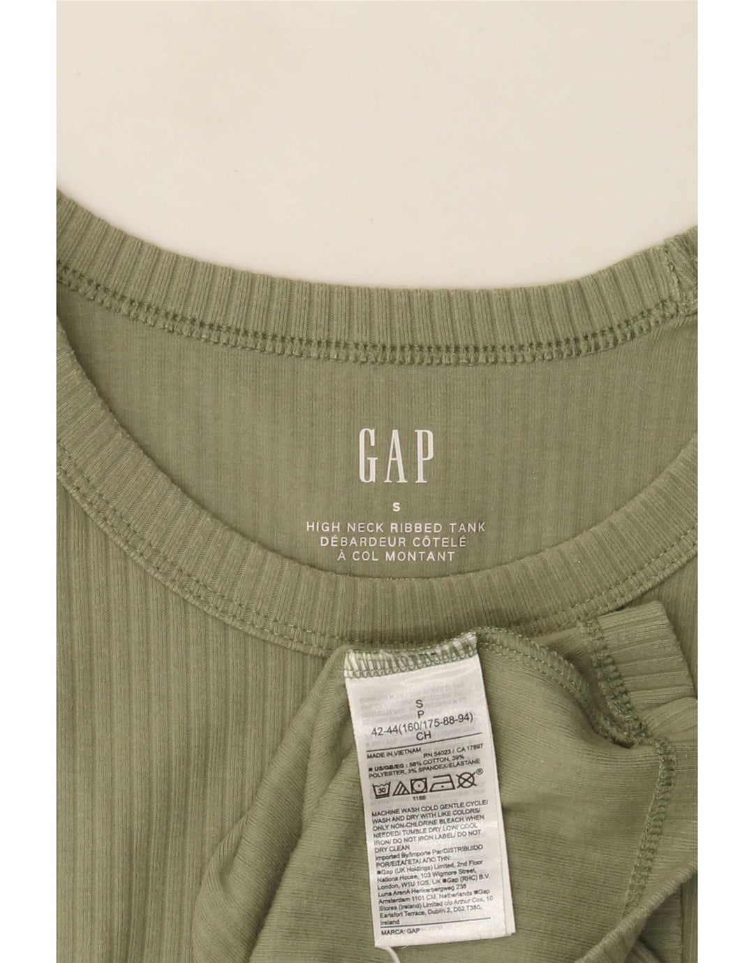 Gap Camiseta sin mangas para mujer Reino Unido 8 Small Algodón caqui