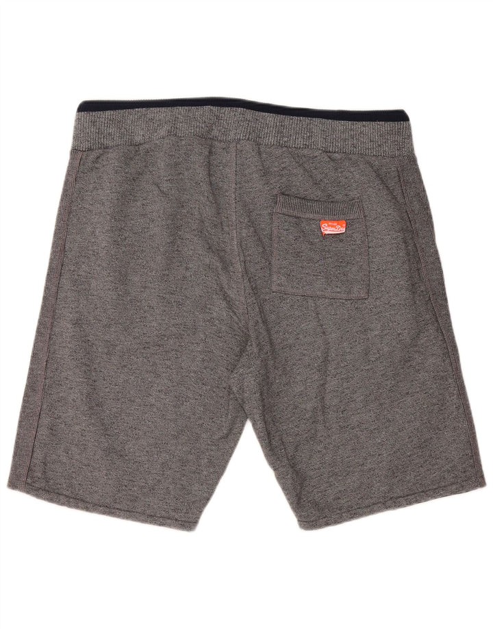 SUPERDRY Pantalones cortos deportivos ajustados para hombre de algodón gris grande