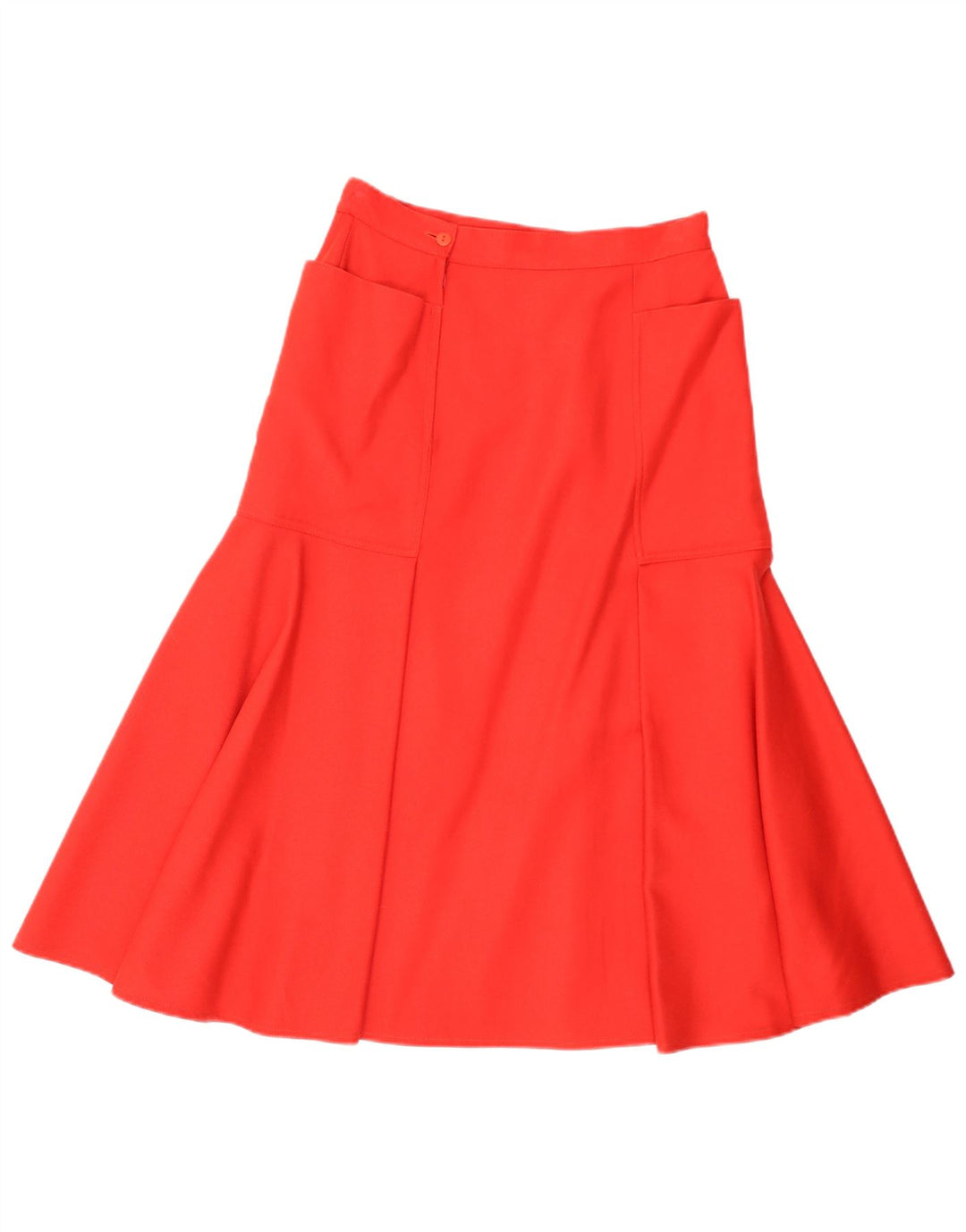 Vintage mujer A-Line falda IT 44 Medio W28 Lana Virgen Roja